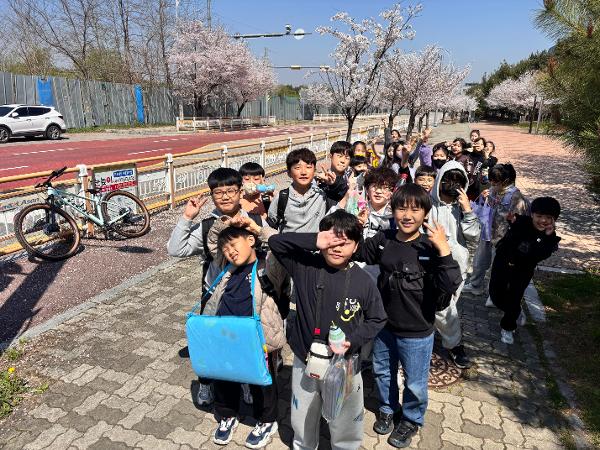 학교 주변 식물을 관찰했어요 이미지
